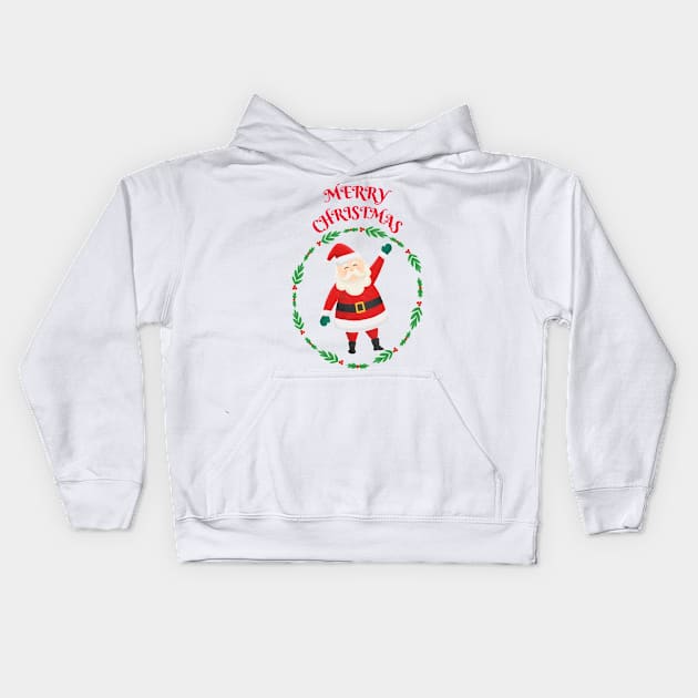 MERRY CHRISTMAS SANTA CLAUS Kids Hoodie by TeeNZ